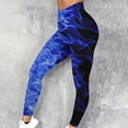 thumbnail image 2 of Leggings for Women Fashion Vintage Flame Printed High Elastic Waist Joggers Spring Casual Plus Size Workout Yoga Pants(Blue,M), 2 of 6