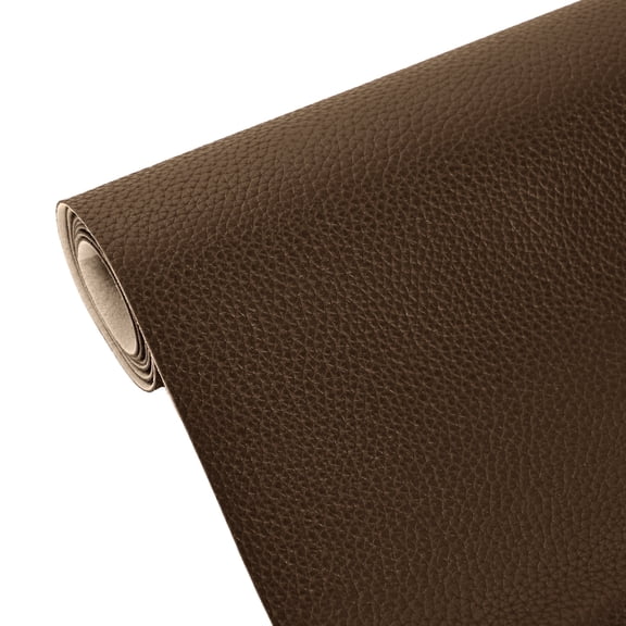 THEGLY Brown Marine Vinyl Fabric, Faux Leather Upholstery for Cars and Furniture, 54 inch x 1 yard