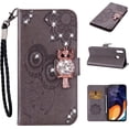 thumbnail image 3 of for Samsung Galaxy S23 Ultra (Not S23) Wallet Case for Women, Glitter Bling Diamond PU Leather Folio Cover with Card Slot Wrist Strap Phone Case for Samsung Galaxy S23 Ultra Owl Grey, 3 of 18