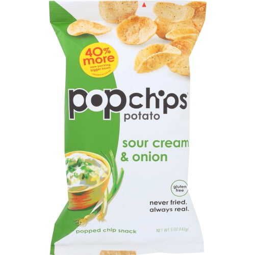Popchips Chip Crème Sure & Oignon, Boîte de 12 X 5 Oz