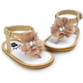 thumbnail image 3 of Infant Baby Girls Summer Sandals with Flower Soft Sole Newborn Toddler First Walker Crib Dress Shoes, 3 of 7