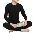 thumbnail image 5 of 2Pcs/Set Men's Thermal Underwear Set, Microfiber Soft Fleece Lined Long Johns, Winter Warm Base Layer Top & Bottom, 5 of 8