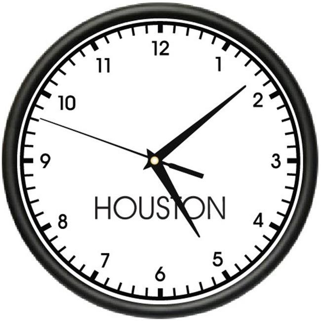 SignMission CLHouston Time 10 in. dia. Houston Time Wall Clock