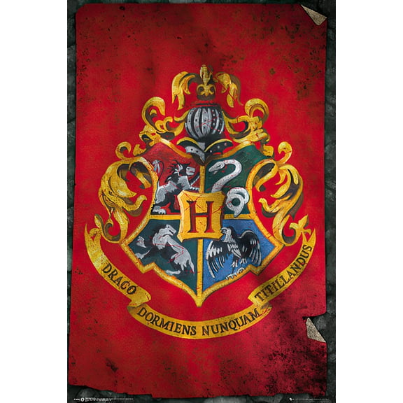 Harry Potter - Movie Poster / Print (Hogwarts Crest Flag) (Size: 24" X 36")