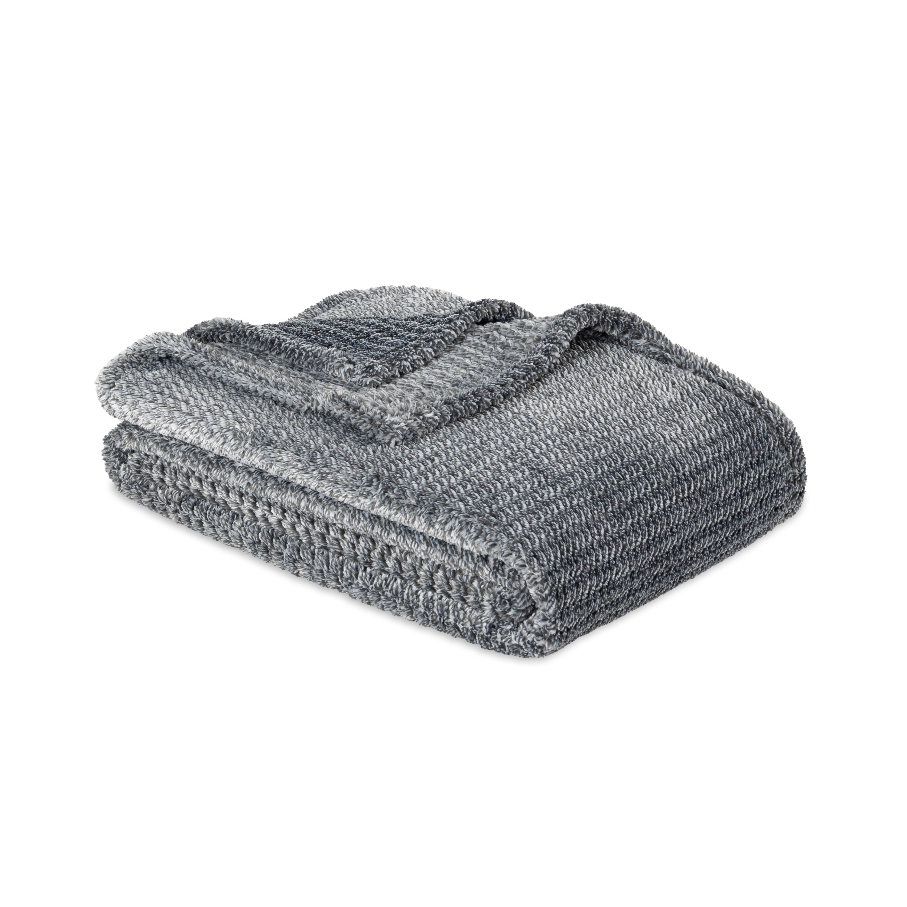 EcoThread Soft Plush Textured Heathered Throw Blanket, 50" x 70", Grey photo 2