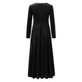 thumbnail image 3 of Formal Dresses for Women Ladies Elegant Long Sleeve V Neck Gold Velvet Long Dress Evening Dresses for Women Black L, 3 of 6