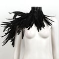 thumbnail image 2 of Doomiva Women's Gothic Feather Shrug Cape Victorian Scarf Cape Shawls Elegant Shoulder Wings Black One Size, 2 of 7
