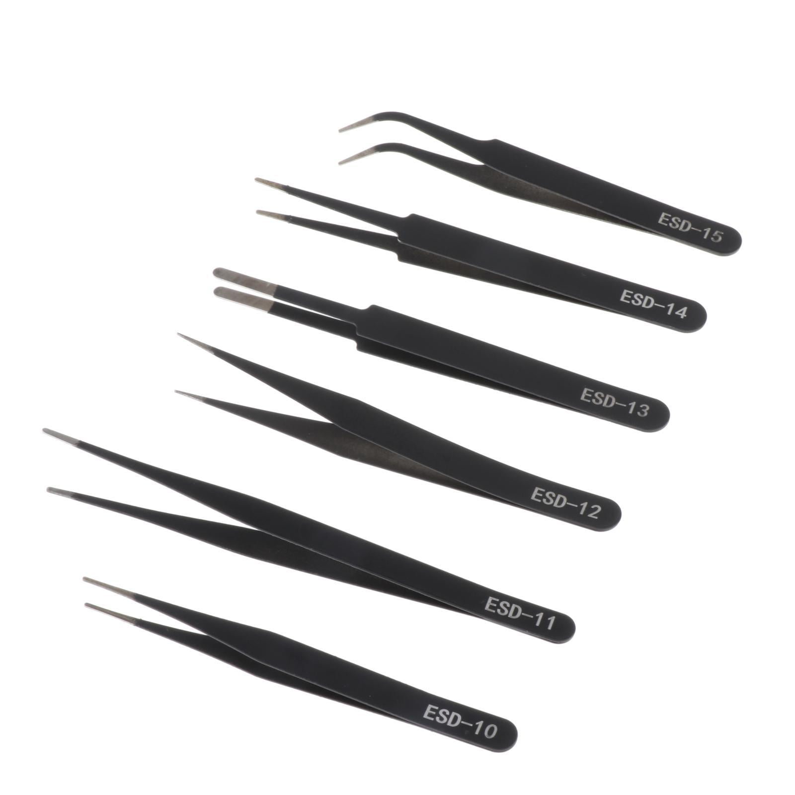 TOOYFUL 5x6Pcs Precision Tweezers Set Nail Decor Tweezers Precision Tweezers Set Blunt