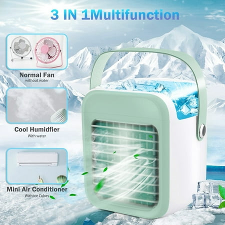 

Fjofpr Clearence!Portable Air Conditioner Fan Rechargeable Evaporative With 3 Speeds 7 Colors Hot