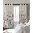 thumbnail image 2 of Blackout Curtains for Bedroom, Spring Floral Room Darkening Window Drapes for Living Room, Watercolor Herbs Summer Botanical Rustic Thermal Insulated Grommet Curtains, 52x90 inch, 2 Panels, 2 of 9