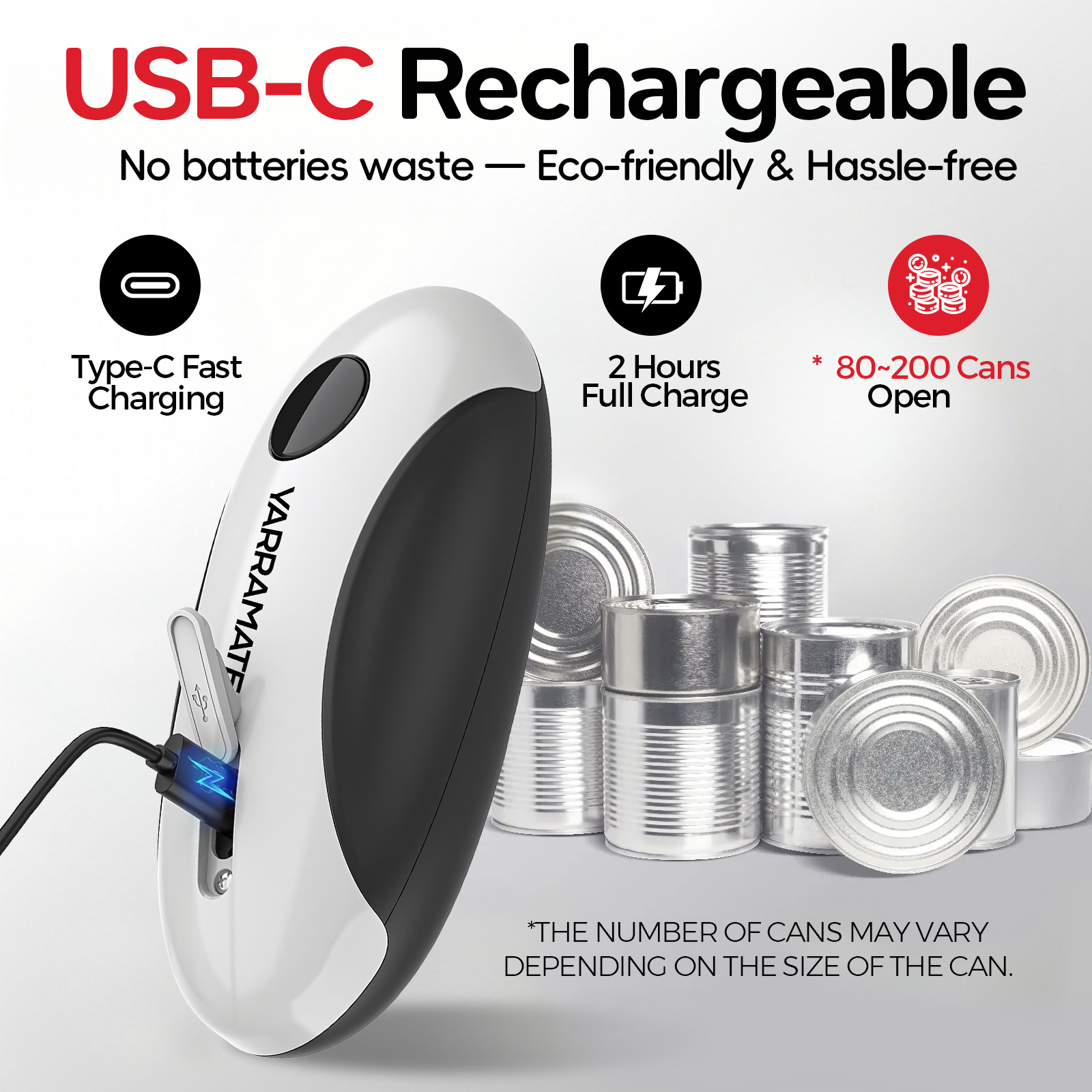 YARRAMATE Electric Can Opener, Rechargeable, One-Touch photo 8
