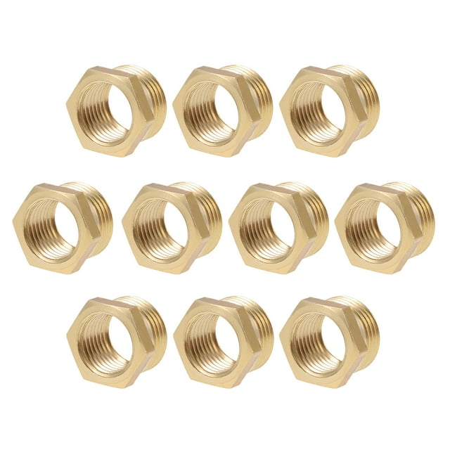 Adaptador de buje hexagonal de latón Uxcell Macho G3/8 x Hembra G1/4 10