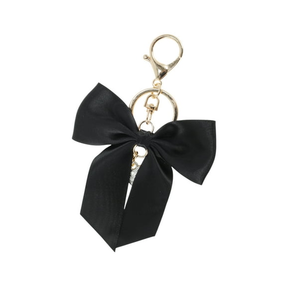 Vocoste 1 Pc Fashion Ribbon Bow Handbag Charm Bag Accessories Black