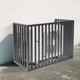 thumbnail image 2 of 3-Panel AC Fence, 39.37x19.68x27.55in Dark Grey Aluminum Alloy, Welded Weather-Resistant Frame, Spaced Slat Ventilation, Child/Pet Safety Barrier, for Decks/Patios/Backyards, 2 of 19