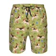 thumbnail image 3 of Adobk Running Beagle Print Men's Swim Trunks Hawaiian Bathing Suit Swimsuits Beach Shorts with Pockets-Medium, 3 of 6