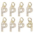 thumbnail image 1 of Uxcell 8 Pack 0.1" Encanto de letra P de strass completo para pulseras/correas de bricolaje Oro, 1 of 6