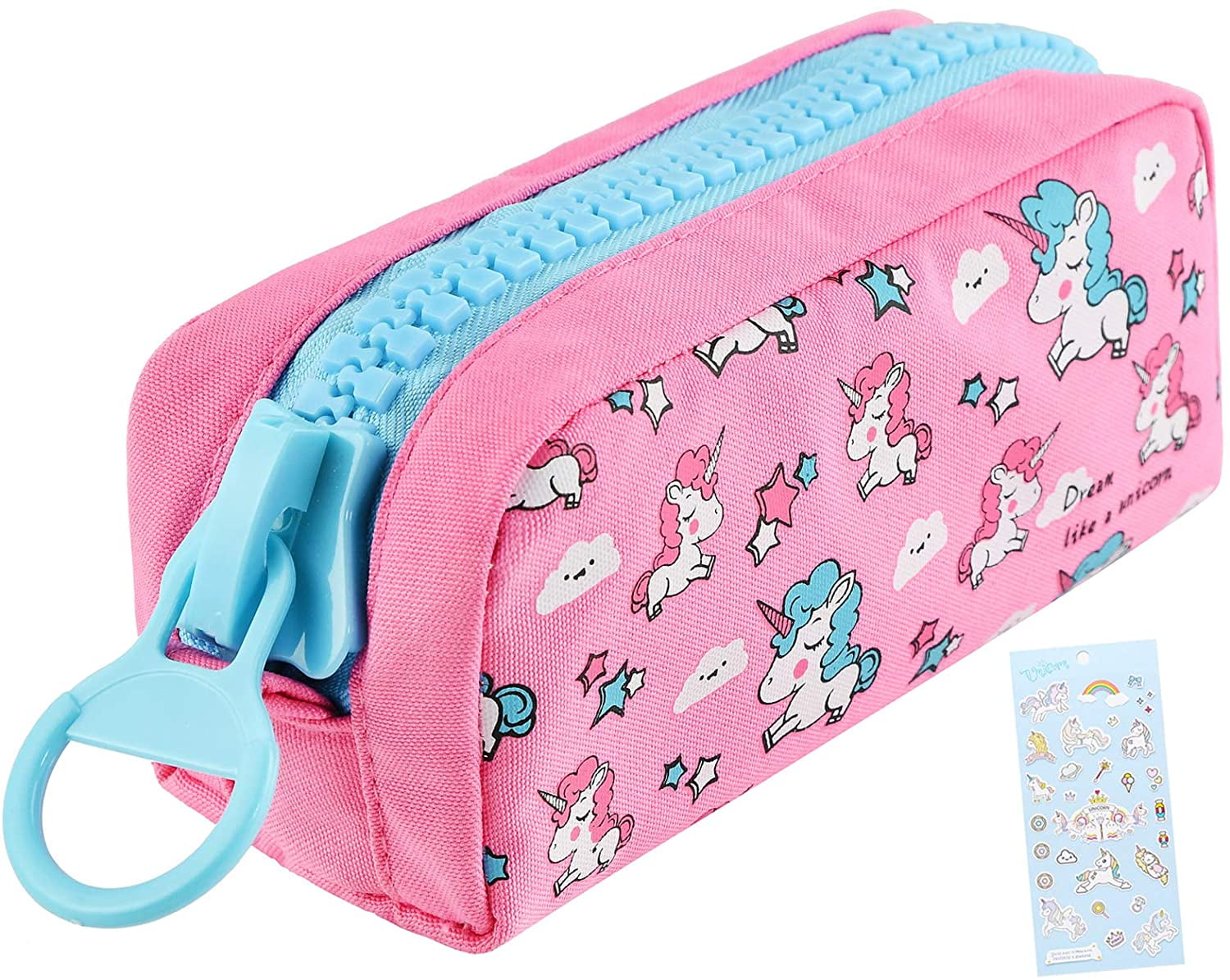 JOJOOKIDS Pencil Case for Girls | Unicorn Pencil Holder for Kids | Cute  Pencil Pouch Large Pencil Box | Pencil Bag with Compartments BPA Free