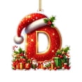 thumbnail image 2 of LEFXSMR Christmas Letter Ornaments, Red Initial Ornaments with Santa Hat Gift, Letters Christmas Decorations for Christmas Tree Party Supplies, D, 2 of 2