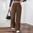 thumbnail image 4 of ABATAB Women's Joggers Pants with Pockets Corduroy Running Trousers Lounge Casual Loose Fit Wide Leg Workout Athletic Pants, 4 of 7
