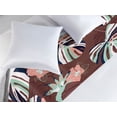 thumbnail image 2 of Tropical Bed Runner, Colorful Monstera Leaves Flowers Oversimplified Abstract Illustrations, Decorative Accent Bedding Scarf for Hotels Homes & Guest Rooms, Queen, Pale Salmon Seafoam, by Ambesonne, 2 of 3