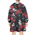 thumbnail image 2 of Wearable Oversized Blanket,Pioneer Flower Floral Print Pattern Wearable Blanket Hoodie for Adults,Cozy Hooded Blankets with Super Pockets,Super Warm Fuzzy Pullover for Women & Men, 2 of 6