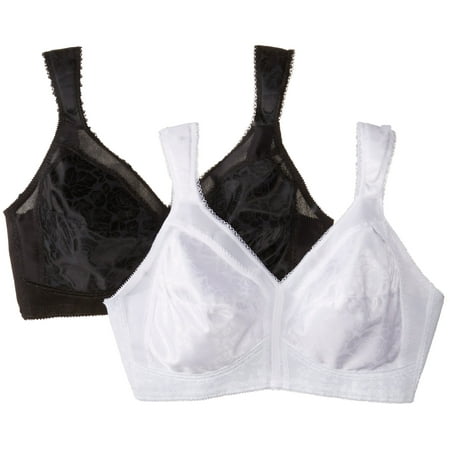 

Playtex Women s 18 Hour Original Comfort Strap Bra US4693 2-Pack Black/White 38D