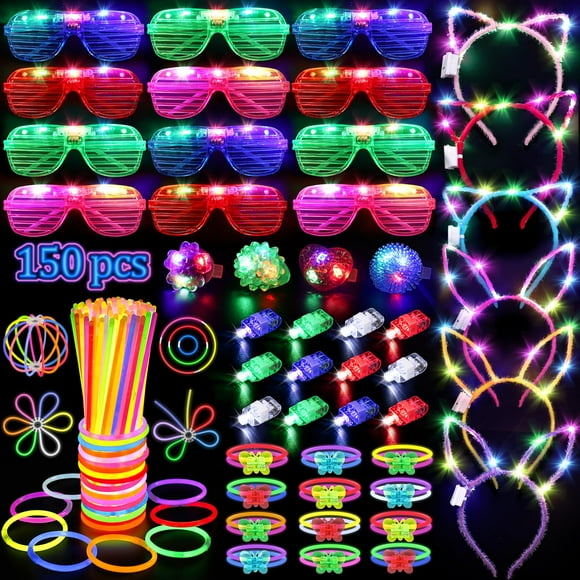Artículos para fiestas TSDATOWR, 150 unidades, brillan en la oscuridad con gafas