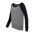 thumbnail image 2 of Ladies' Sponge Fleece Wide Neck Sweatshirt - DP HEATHER/ BLK - XL, 2 of 3