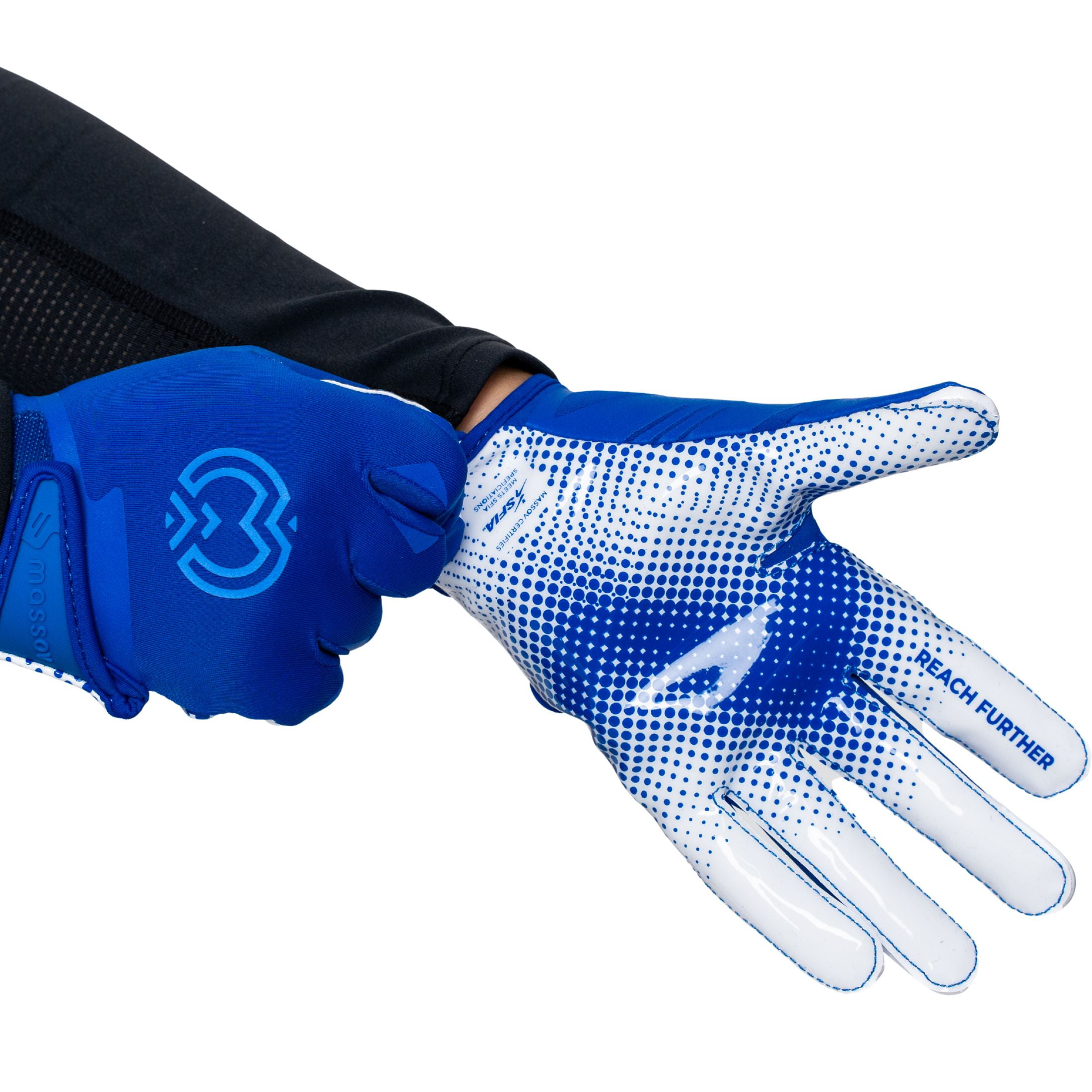 Massov VPRO3 Youth Football Glove, Child Receiver Glove, Royal, Medium