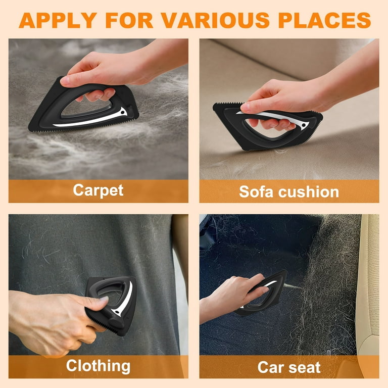 PcEoTllar Pet Hair Remover Reusable Dog and Cat Hair Remover Brush for Furniture Car Carpet Black