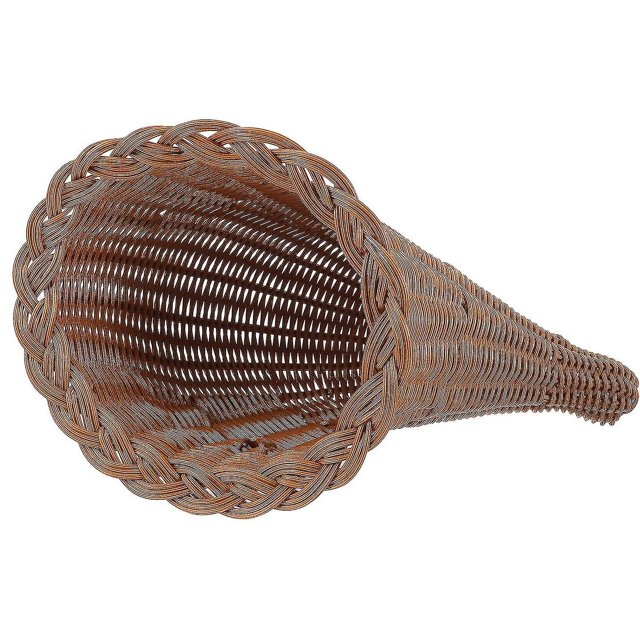 Pequeña cesta de cuerno de la abundancia, cesta de pan, cesta de aperitivos de escritorio, cesta de centro de mesa