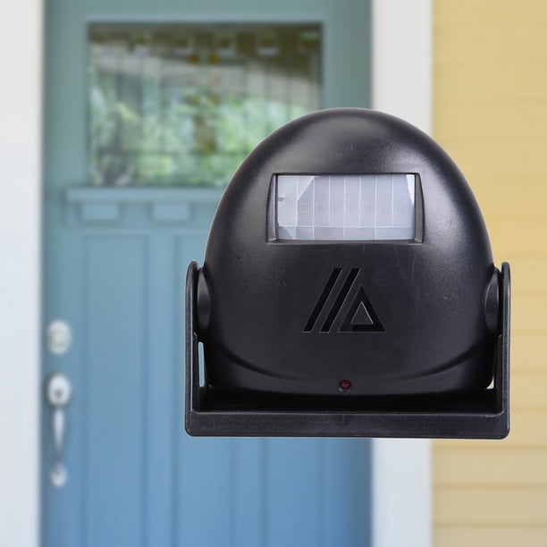 Timbre de bienvenida Sensor de movimiento 10m Timbre de advertencia Timbre de puerta Alarma Negro