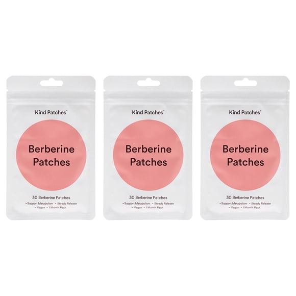 Parches de berberina de Kind Patches para unisex - 30 parches - Paquete de 3