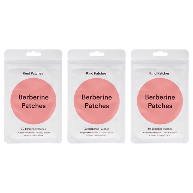 Parches de berberina de Kind Patches para unisex - 30 parches - Paquete de 3