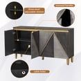 thumbnail image 6 of Tcbosik Sideboard Buffet Cabinet, 60" Kitchen Storage Cabinet with Adjustable Shelves, Coffee Bar Cabinet with 4 Doors for Dining Room, Living Room, Dark Gray & Light Gray, 6 of 10