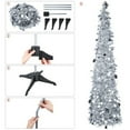 thumbnail image 3 of 5FT Christmas Pop Up Tinsel Xmas Trees with Shiny Sequins,Collapsible,Reusable, 3 of 5