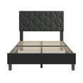 thumbnail image 4 of Shininglove Upholstered Bed Frame with Adjustable Headboard - Twin XL Diamond Tufted Platform Bed, Wood Slat Support, Noise-Free, 4 of 9