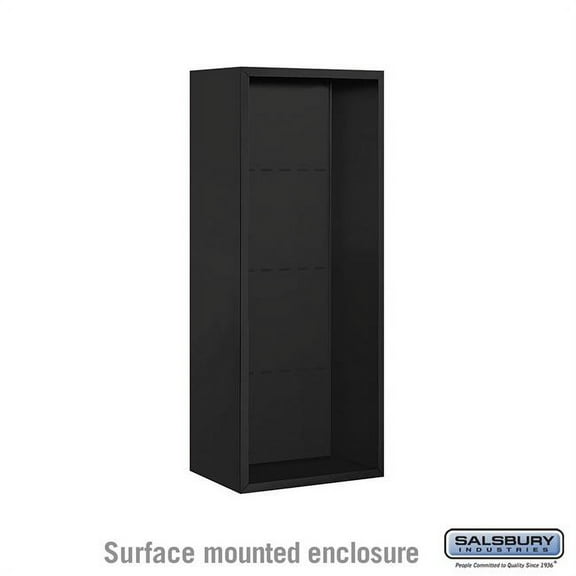 Salsbury Industries  32.25 x 38.625 x 17.5 in. Surface Mounted Enclosure Mailbox for 3710 Single Column Unit, Black