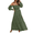 Olive, variant on Women's Boho Smocked Side Split Flowy Maxi Dress White Medium