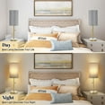 thumbnail image 7 of NATYSWAN Minimalist Table Lamp Set of 2, Nightstand Lamp for Bedroom Living Room, Modern Pull Chain Bedside Lamp with Marble Base, Fabric Shade, Small Desk Lamp for Home, Office, Reading,Grey, 7 of 7