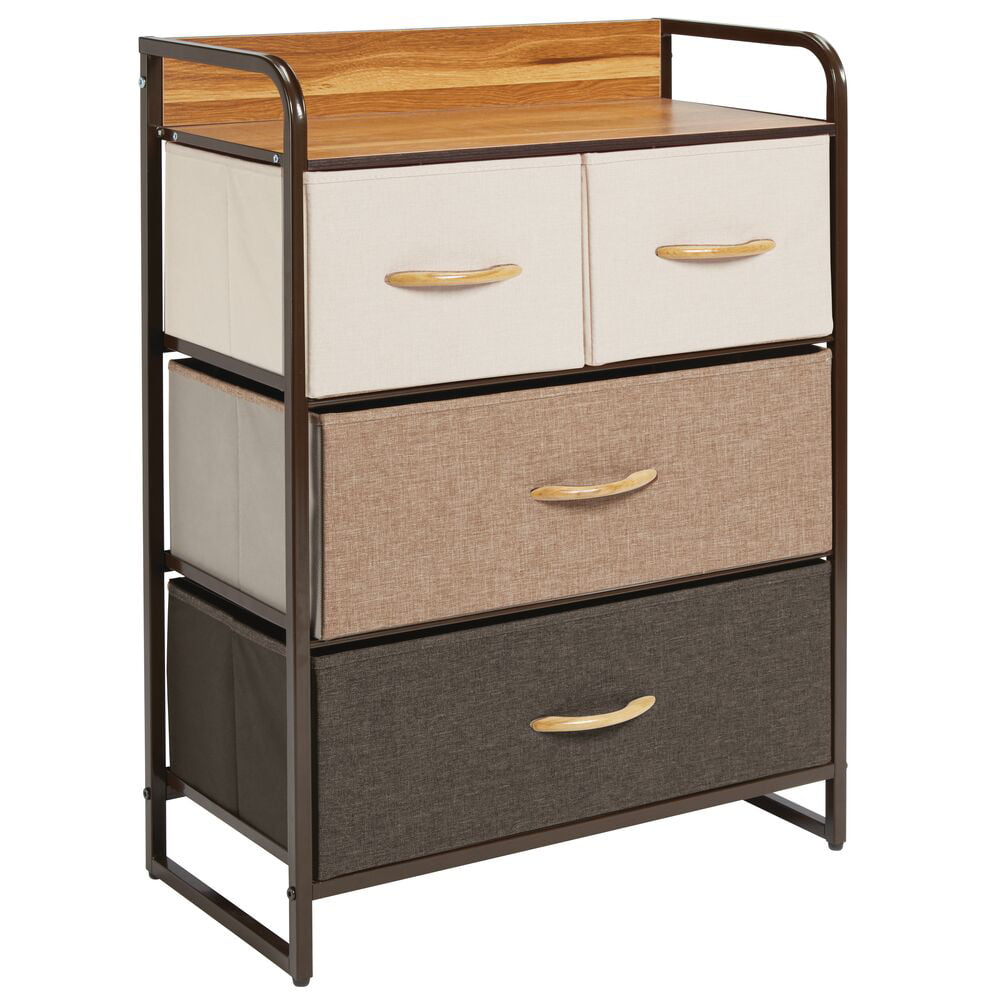 mDesign Wide Dresser Storage Chest, 4 Fabric Drawers - Walmart.com