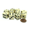 Koplow Games Set of 10 Six Sided Square Opaque 16mm D6 Dice - Ivory with Black Pip Die #01983