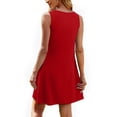 thumbnail image 5 of Vestido de verano OFEEFAN 2025, plisado, holgado, de primavera, rojo para mujer, 5 of 5