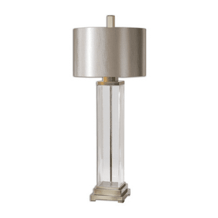 Table Lamps 1 Light With Thick Clear Glass Accented With Brushed Nickel Plated Details Finish Metal Glass Material 44 inch 150 (Best Way To Clear Thick Brush)