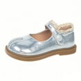 thumbnail image 2 of Silver Girls Mary Jane Shoes with Strap, Chunky Sole Comfortable School & Casual Shoes for Kids Kids Ages 2-8,Size 6.5-7T, 2 of 5