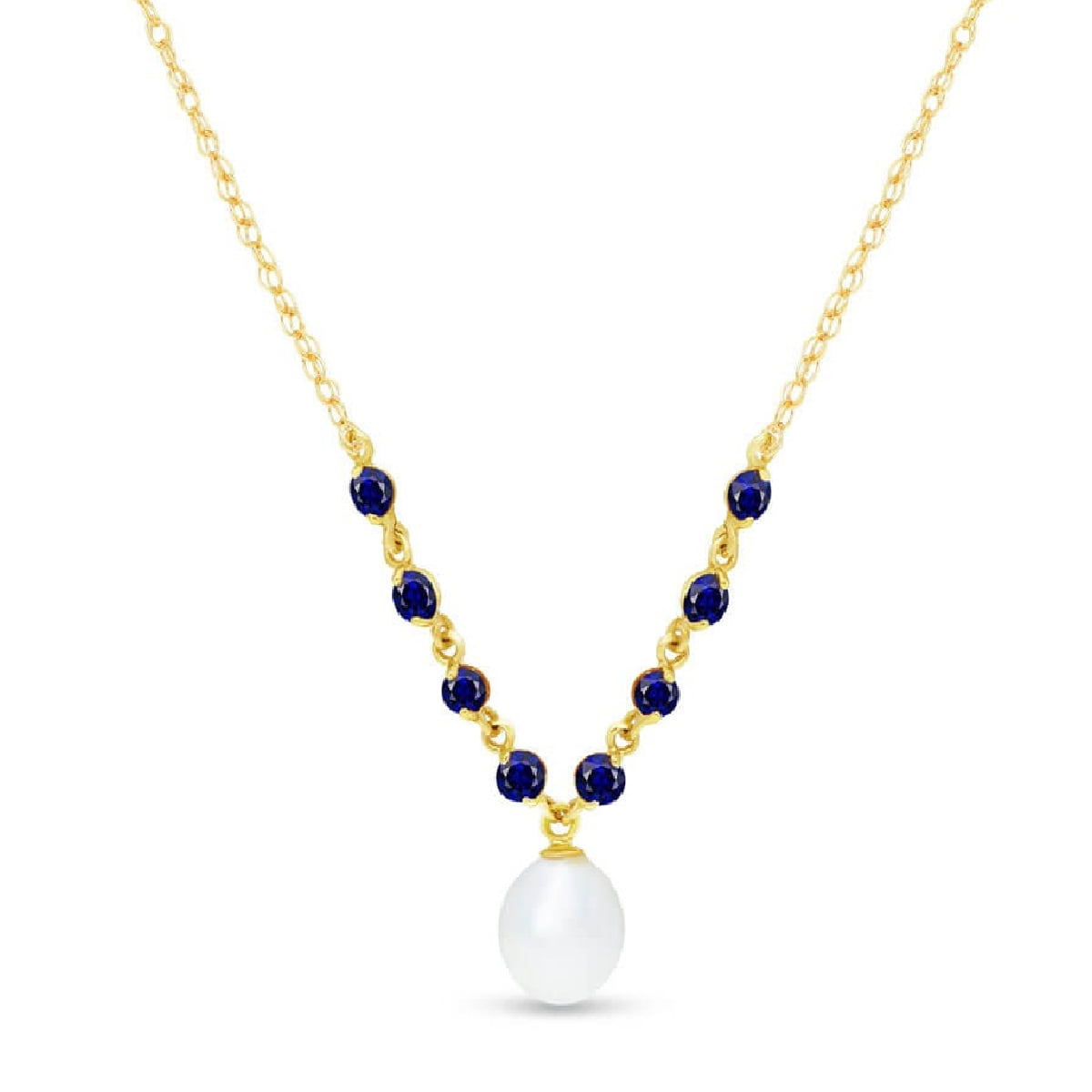 Galaxy Gold 14K Solid Gold 5 Carat Natural Pearl Pendant Necklace for Women - Yellow Gold Fine Jewelry