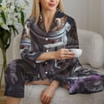 thumbnail image 6 of Bingfone Womens Pajama Sets Cat Astronaut In Space Print,Long Sleeve Loungewear Pajamas Set-Medium, 6 of 8