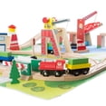 thumbnail image 3 of Hey! Play! Kids Deluxe Wooden Train Set with Play Mat, 3 of 4