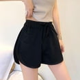 thumbnail image 4 of Pantalones cortos de cintura alta para mujer, de verano 2024, para fitness, deportes, yoga, pantalones cortos, informales, sueltos, de color sólido, con pierna ancha y rectos, 4 of 5