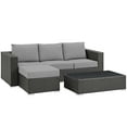 thumbnail image 3 of Modway Sojourn 3 Piece Outdoor Patio Sunbrella® Sectional Set in Canvas Gray, 3 of 7